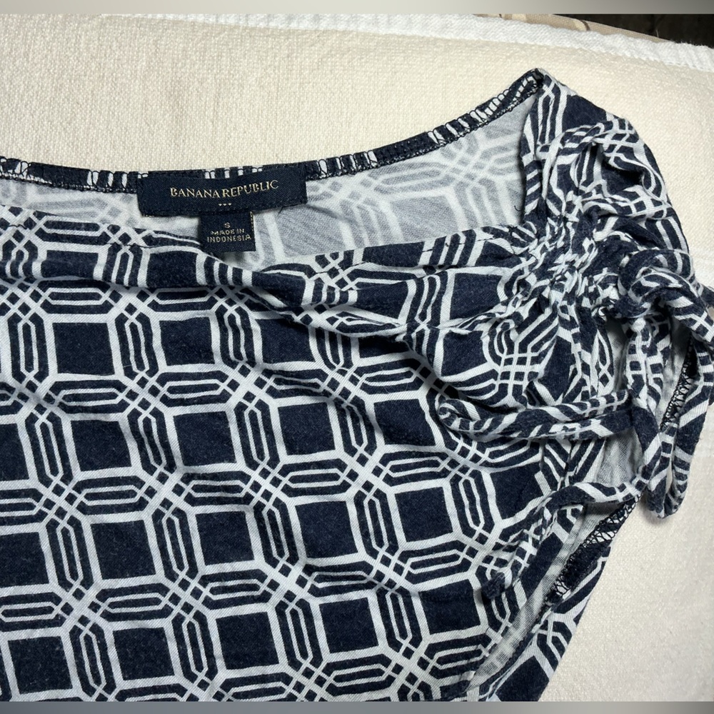 Banana Republic Navy and White Geometric Dress - Picture 2 of 7